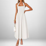 Women Square Neck Halter Dress