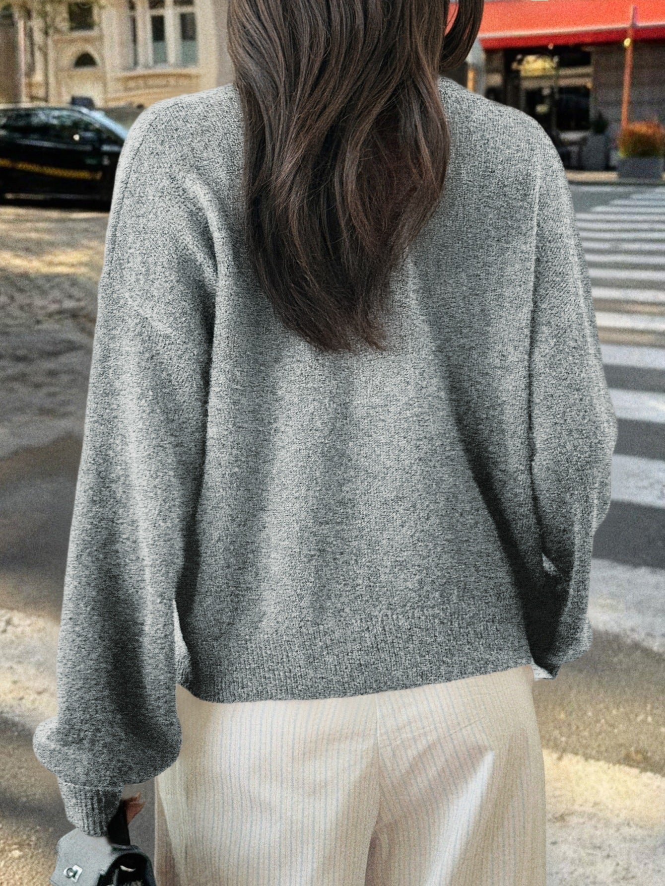 Womens Button Long Sleeve Jacket Sweater Cardigan