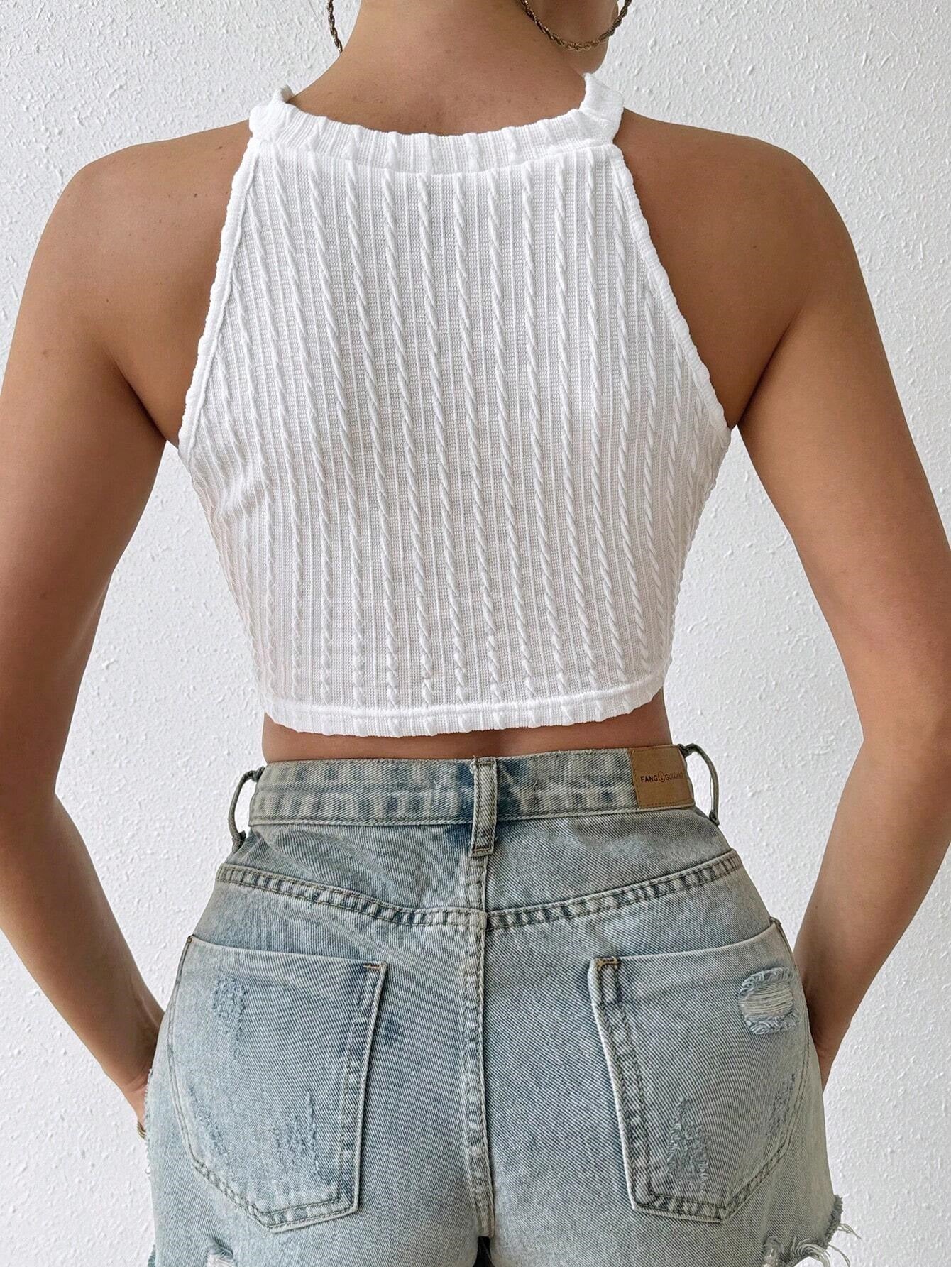 Women's Fringed Vest Short Slim-fit Top Tank