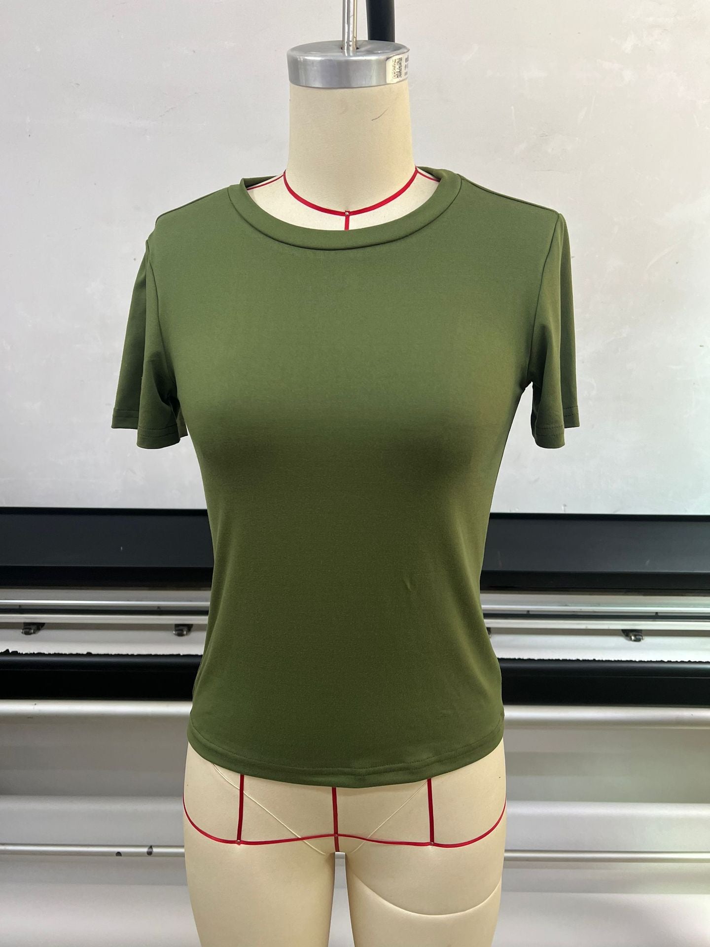 Women T-Shirt Slim-Fit Crew Neck Skinny Sexy Summer Top