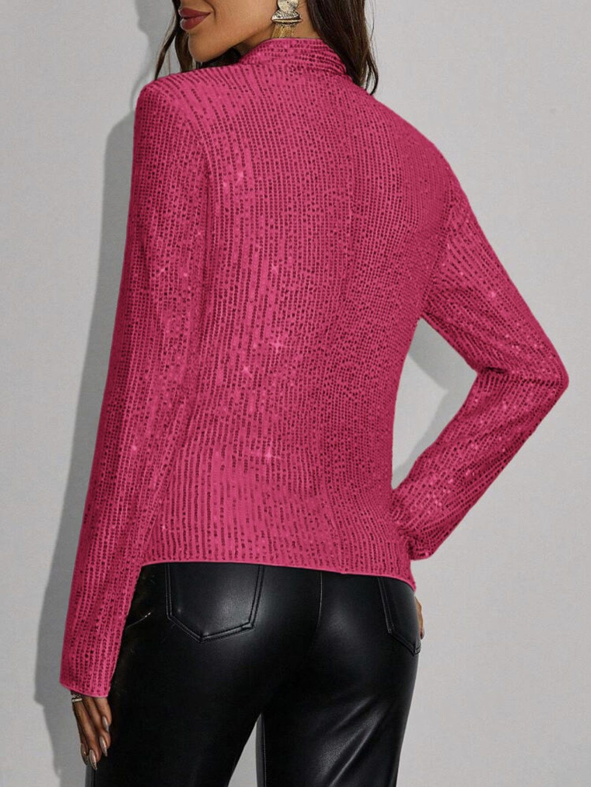 Short jacket casual versatile sequin coat