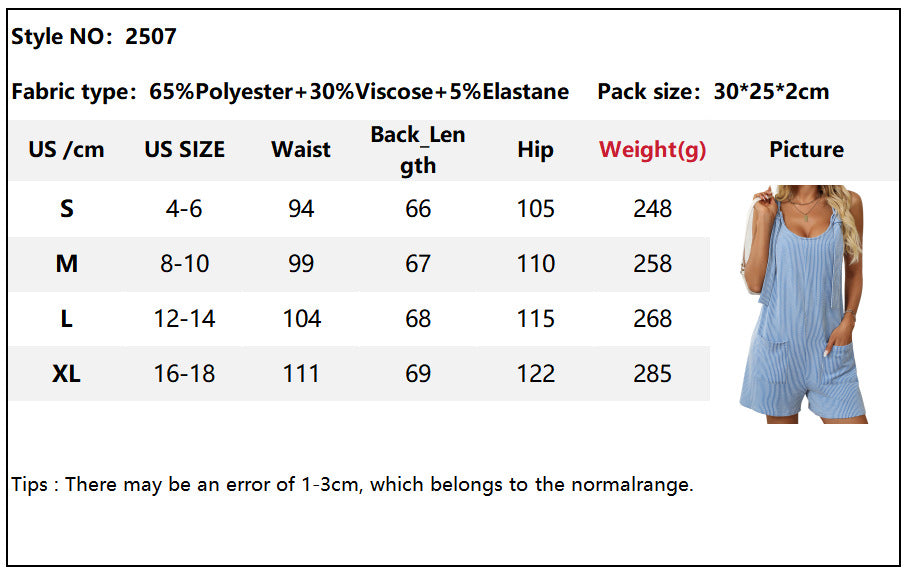 Summer Casual Fashion Knitted Jumpsuit Women