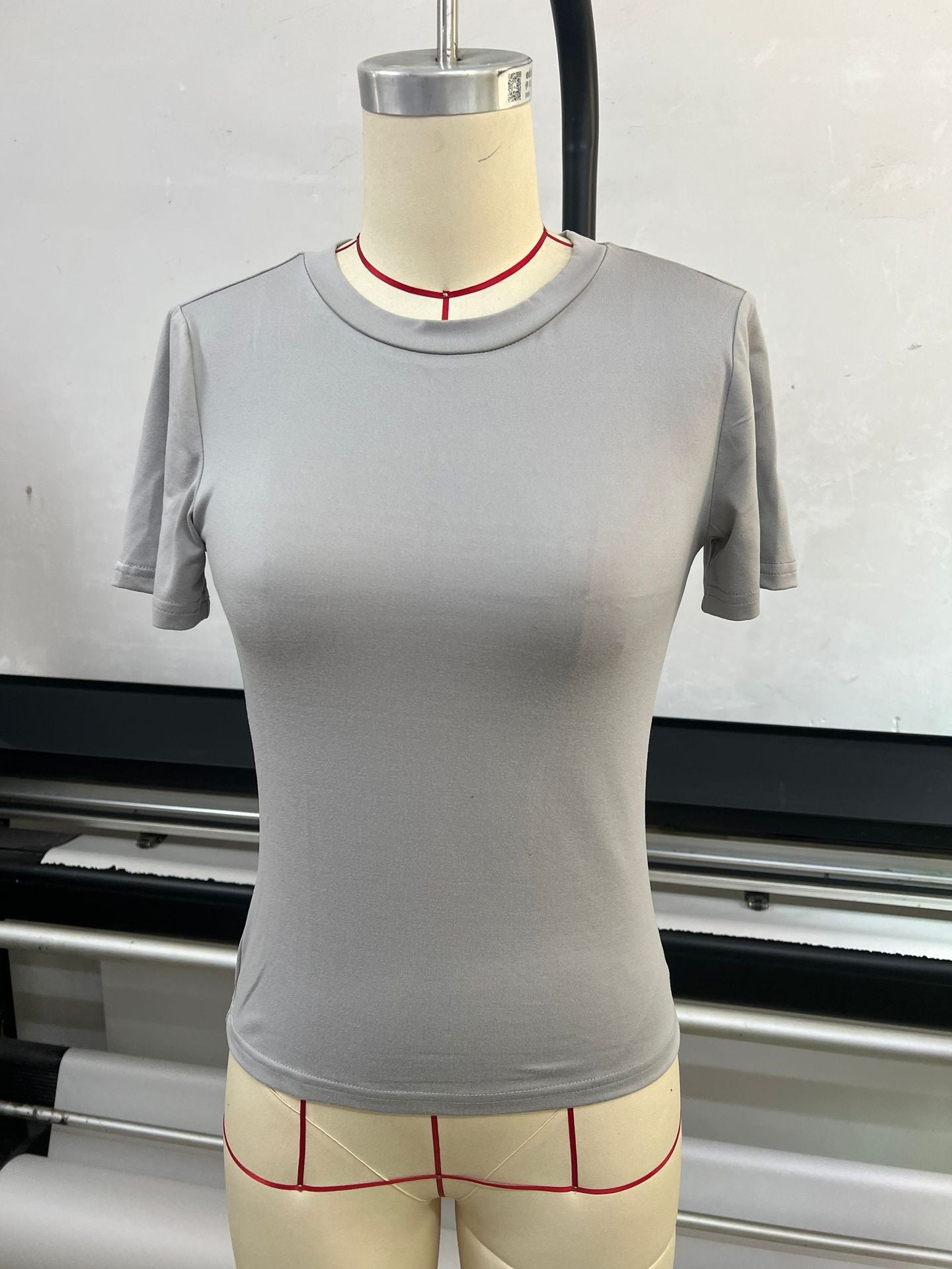 Women T-Shirt Slim-Fit Crew Neck Skinny Sexy Summer Top