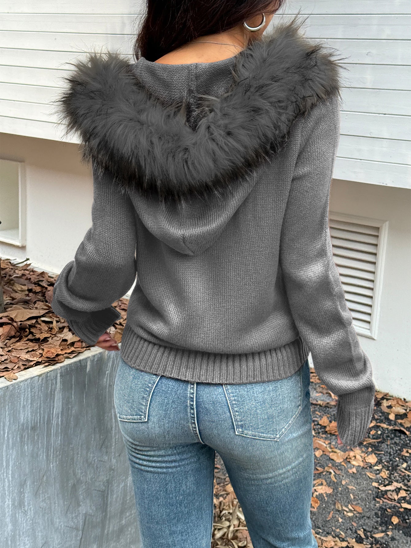 Women Casual Plush Long Sleeve Sweater Jacket Sweater