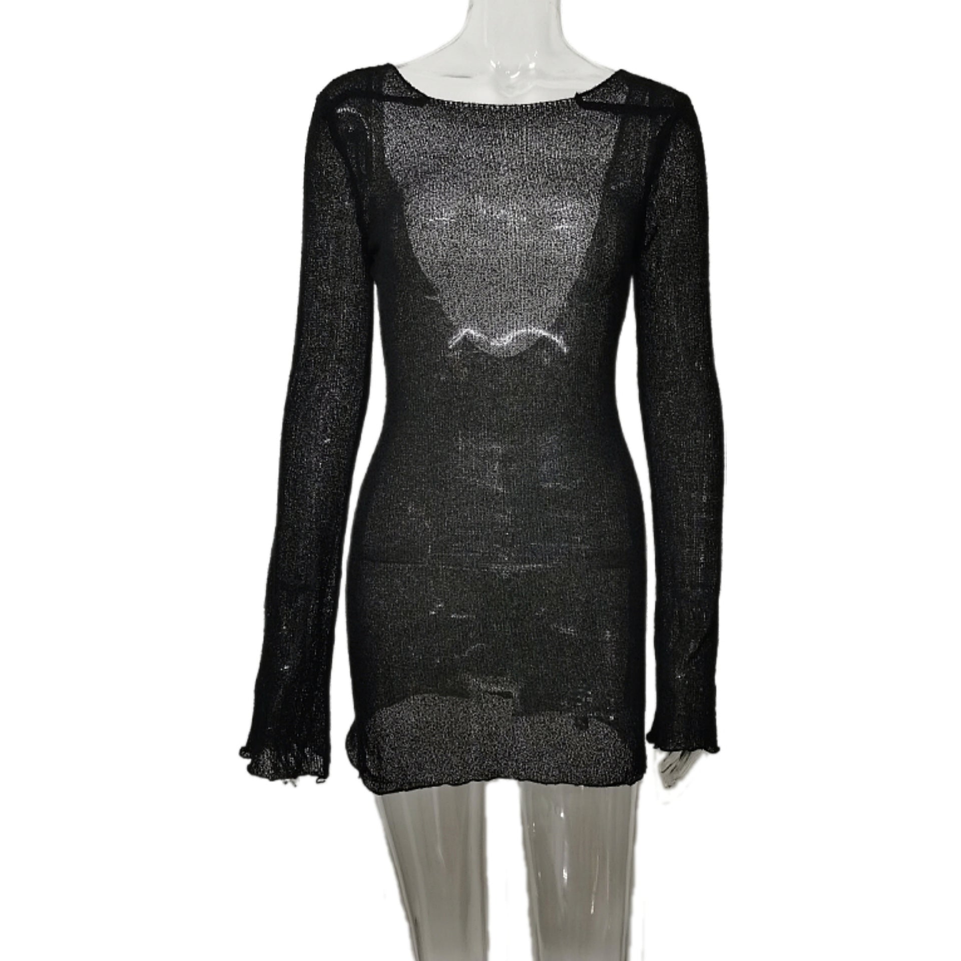Women's Knitted Sexy Beach Dress Blouse Dress