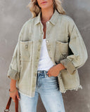 Womens Long Sleeve Rough Ripped Denim Jacket Jacket