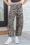 Women's High-waisted Jeans Print Wide-leg Pants