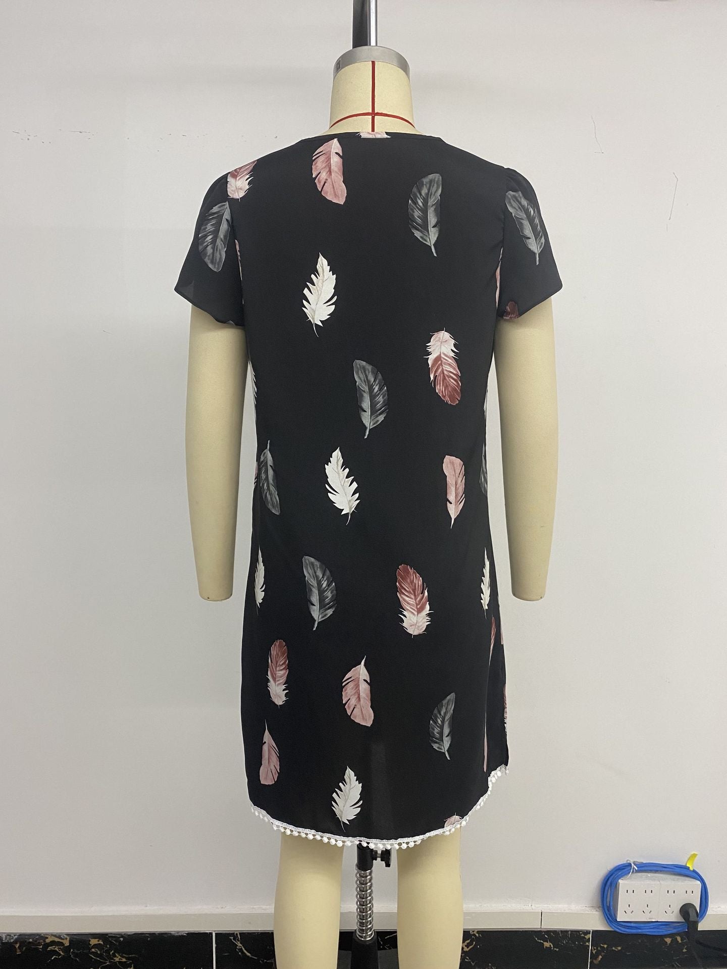 Summer Casual Dress Crew Neck Fringed Dress