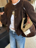 Womens Button Long Sleeve Jacket Sweater Cardigan