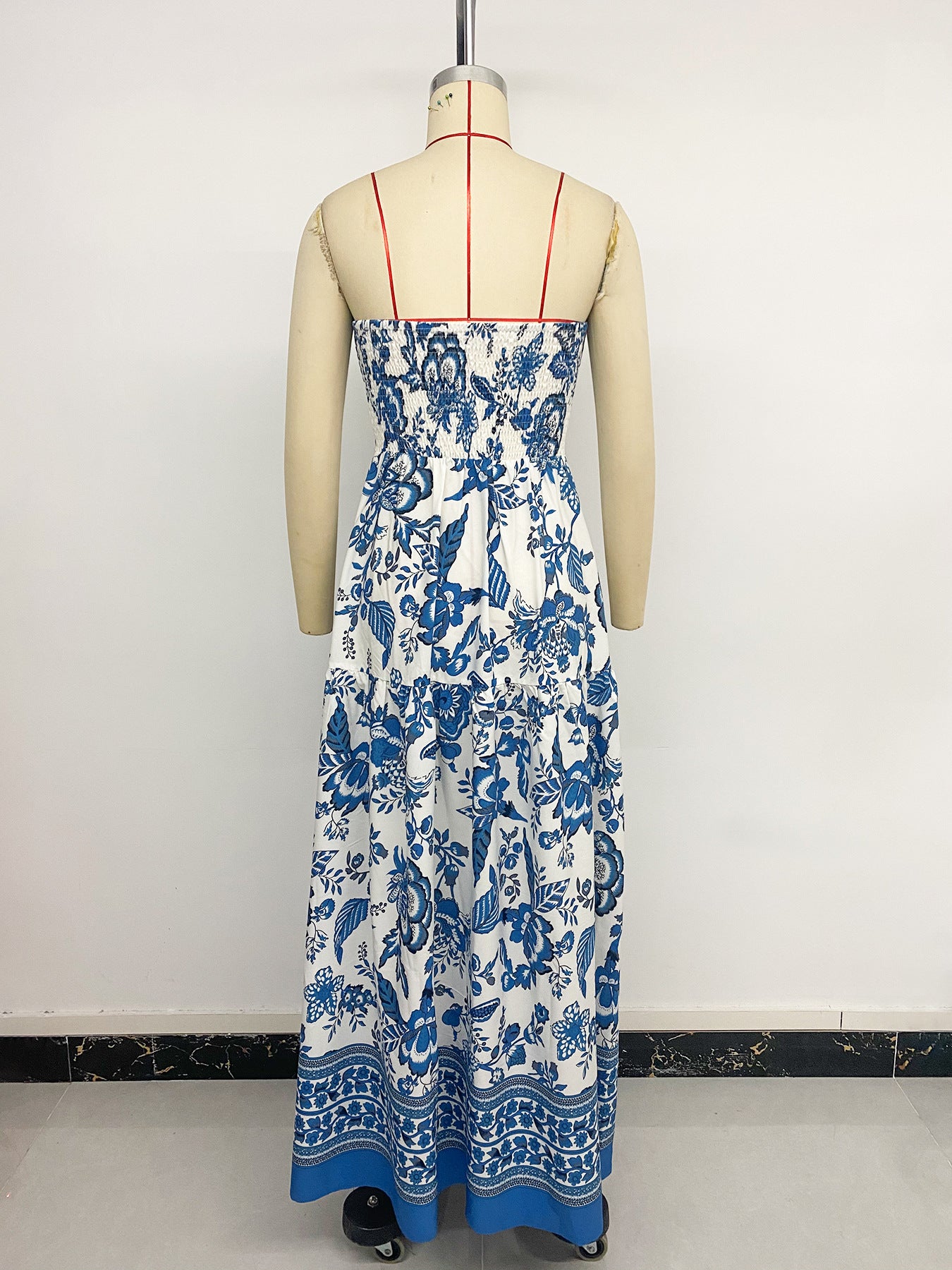 Women Tube Sleeveless Print Long Dress