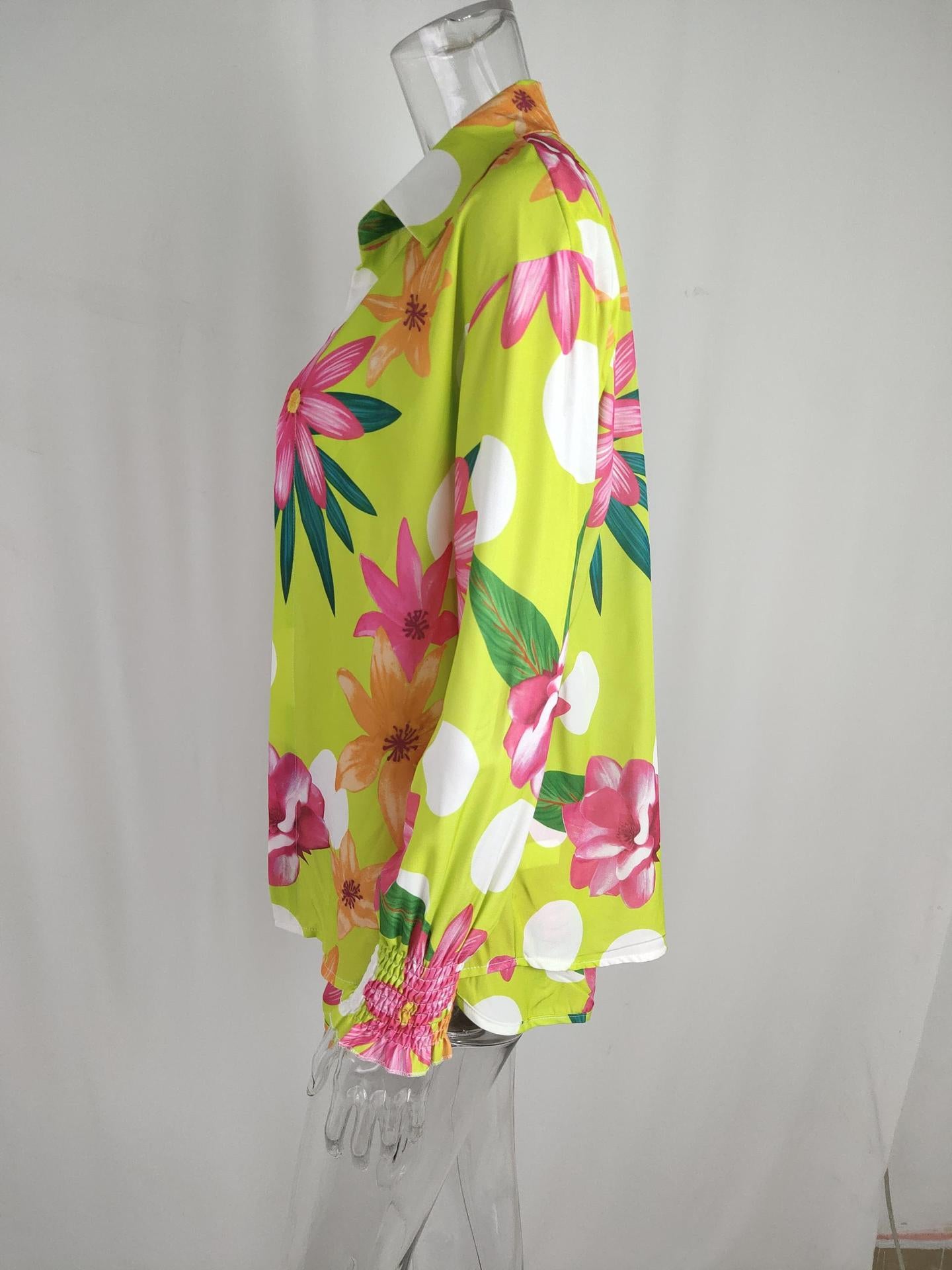 Women Sexy Beach Resort Style Print Shorts Three-piece Set