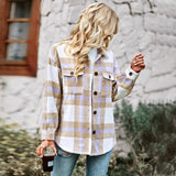 Plaid Jacket Long-sleeved Shirt Casual Top Women