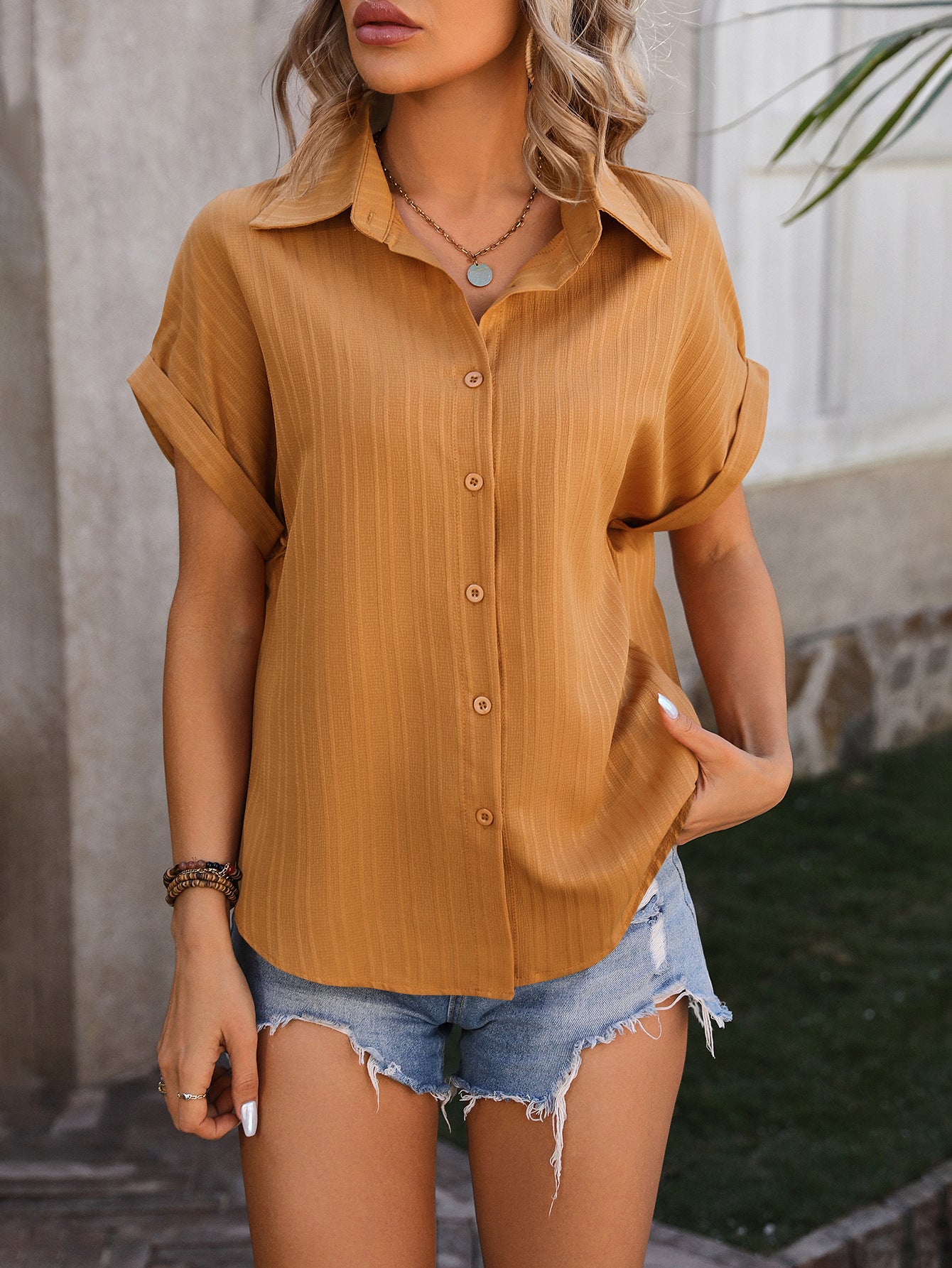 Women's Loose Short Sleeve Casual Shirt Women