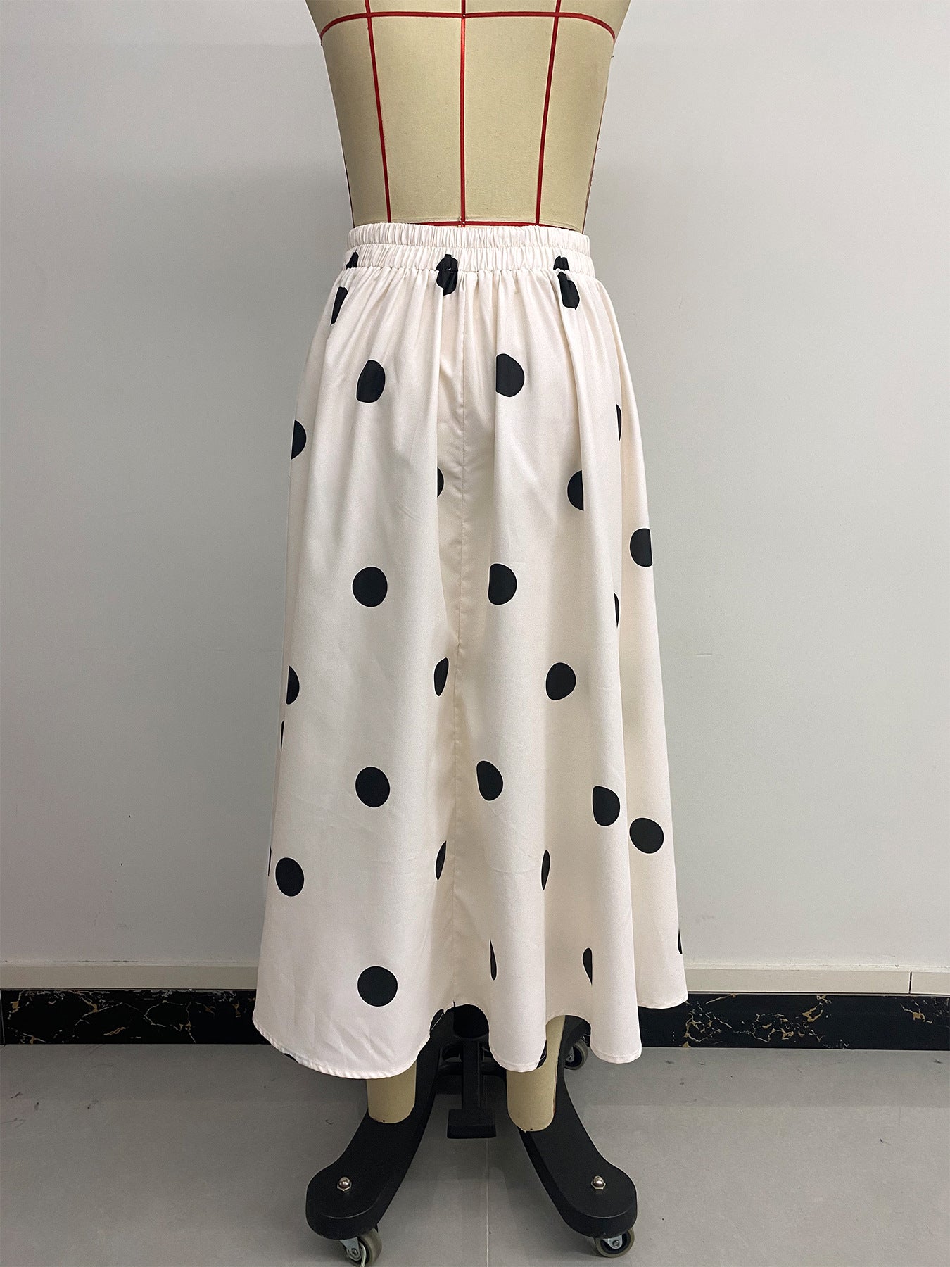 Casual Retro Skirt Women's High Waist Polka Dots