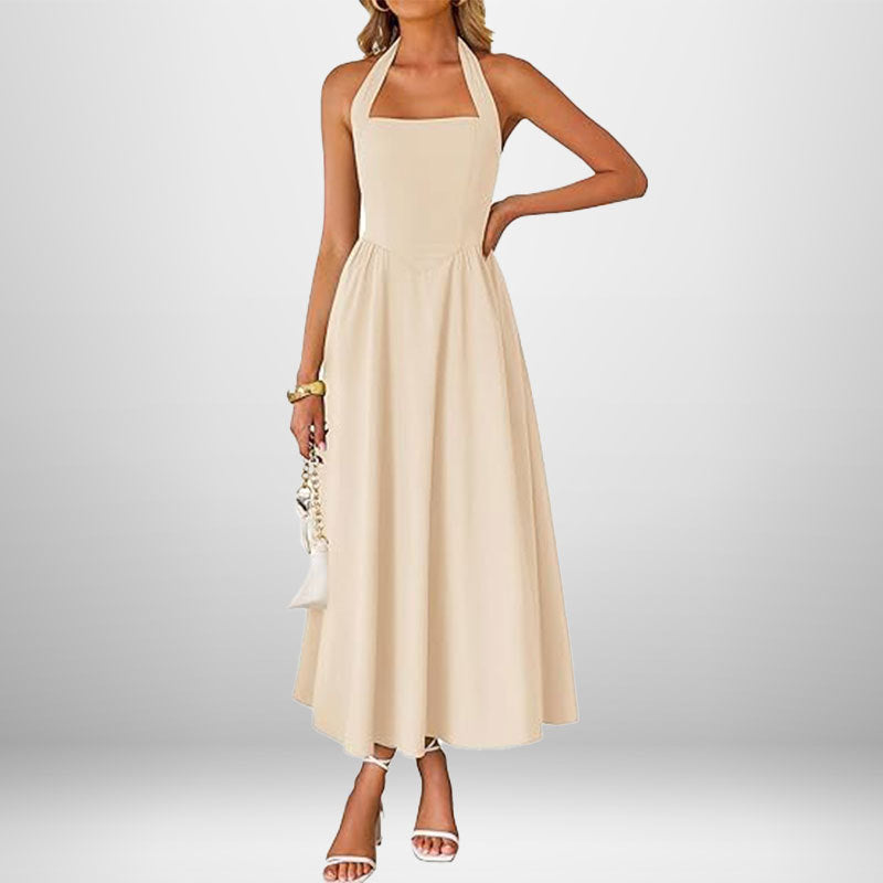 Women Square Neck Halter Dress