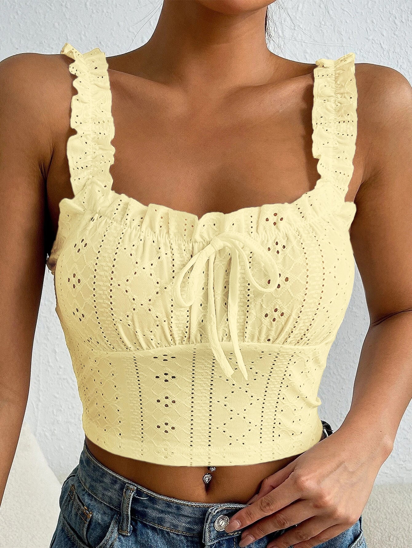 Womens Lace Sling Vest Top