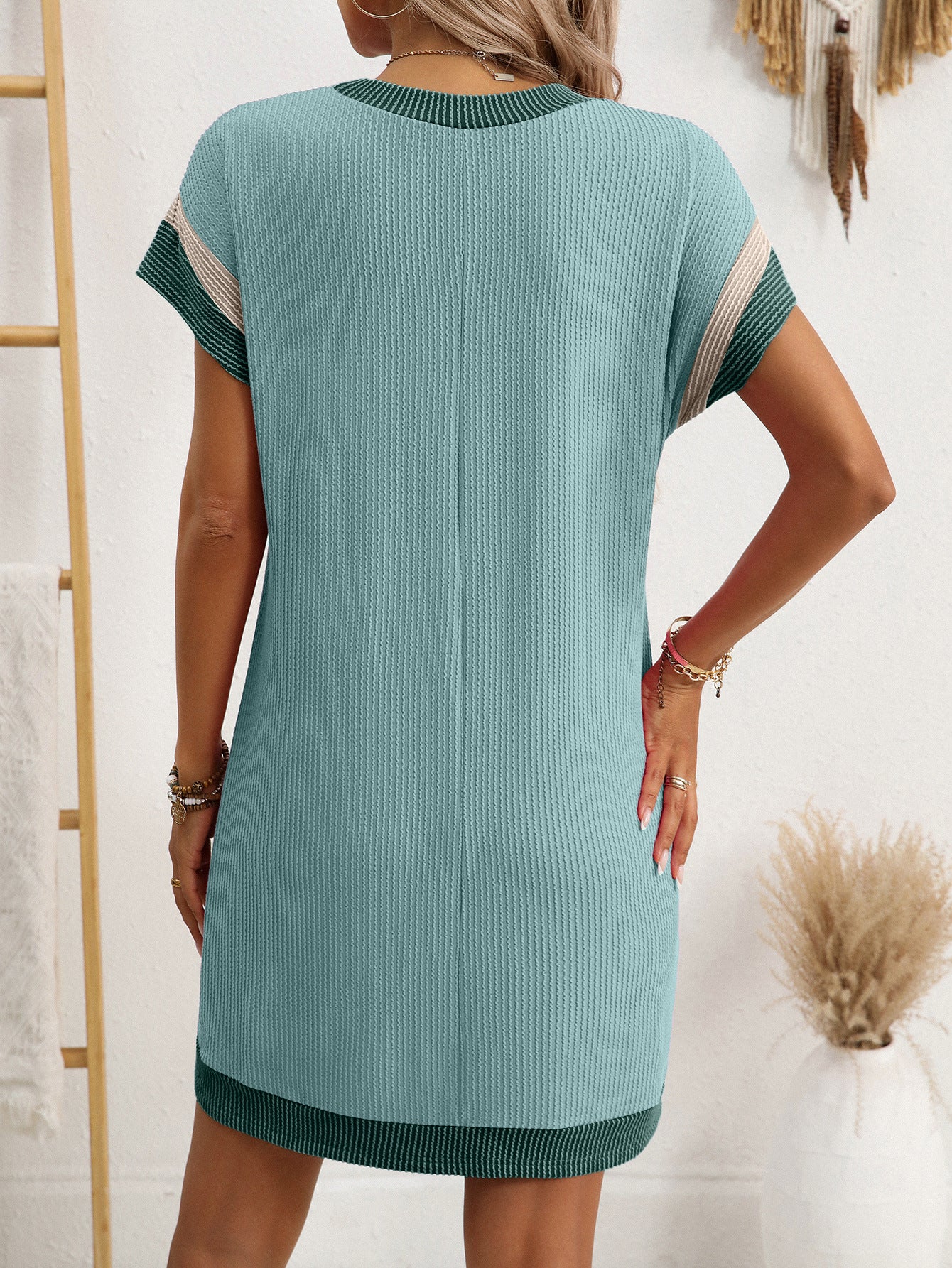 Summer Casual Short Sleeve Pocket Dress