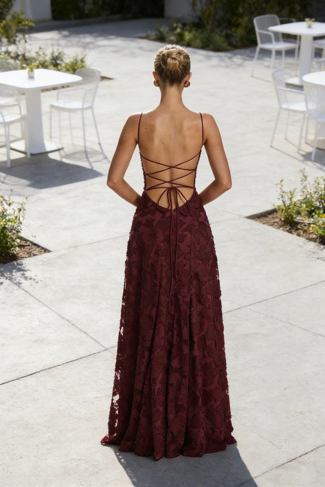 Women's Burgundy Sexy Camisole Dress