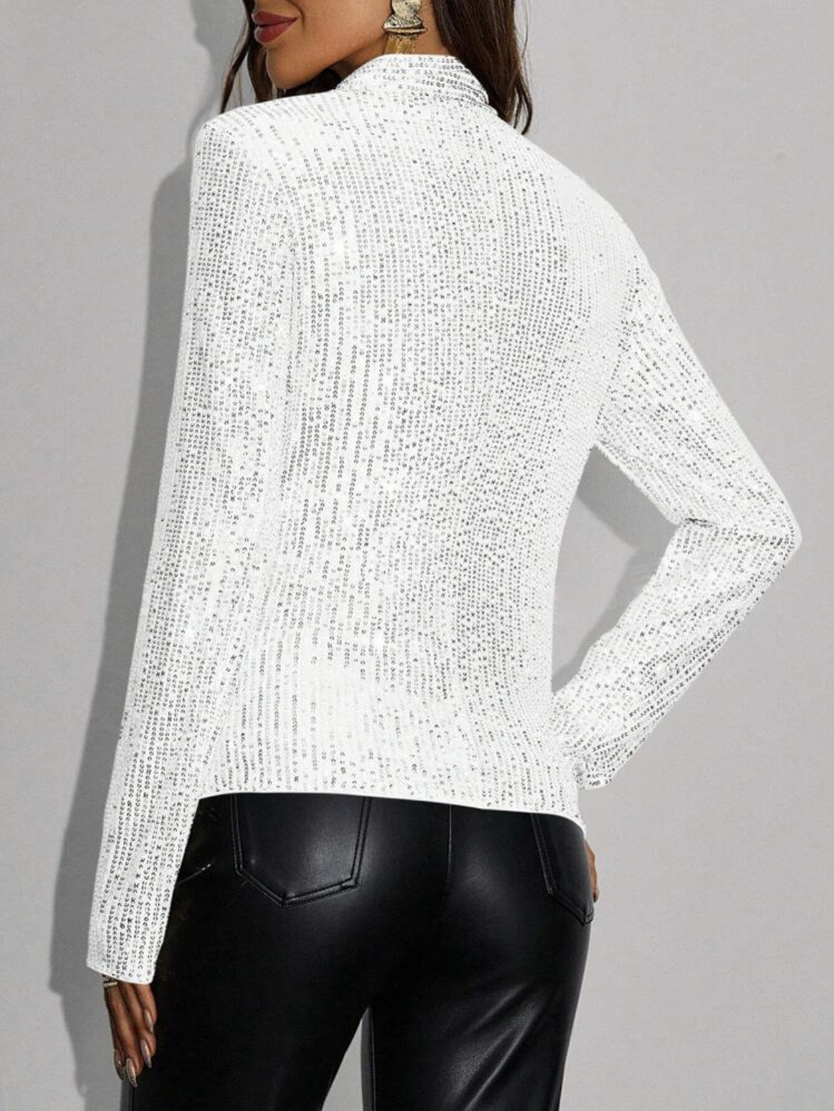 Short jacket casual versatile sequin coat