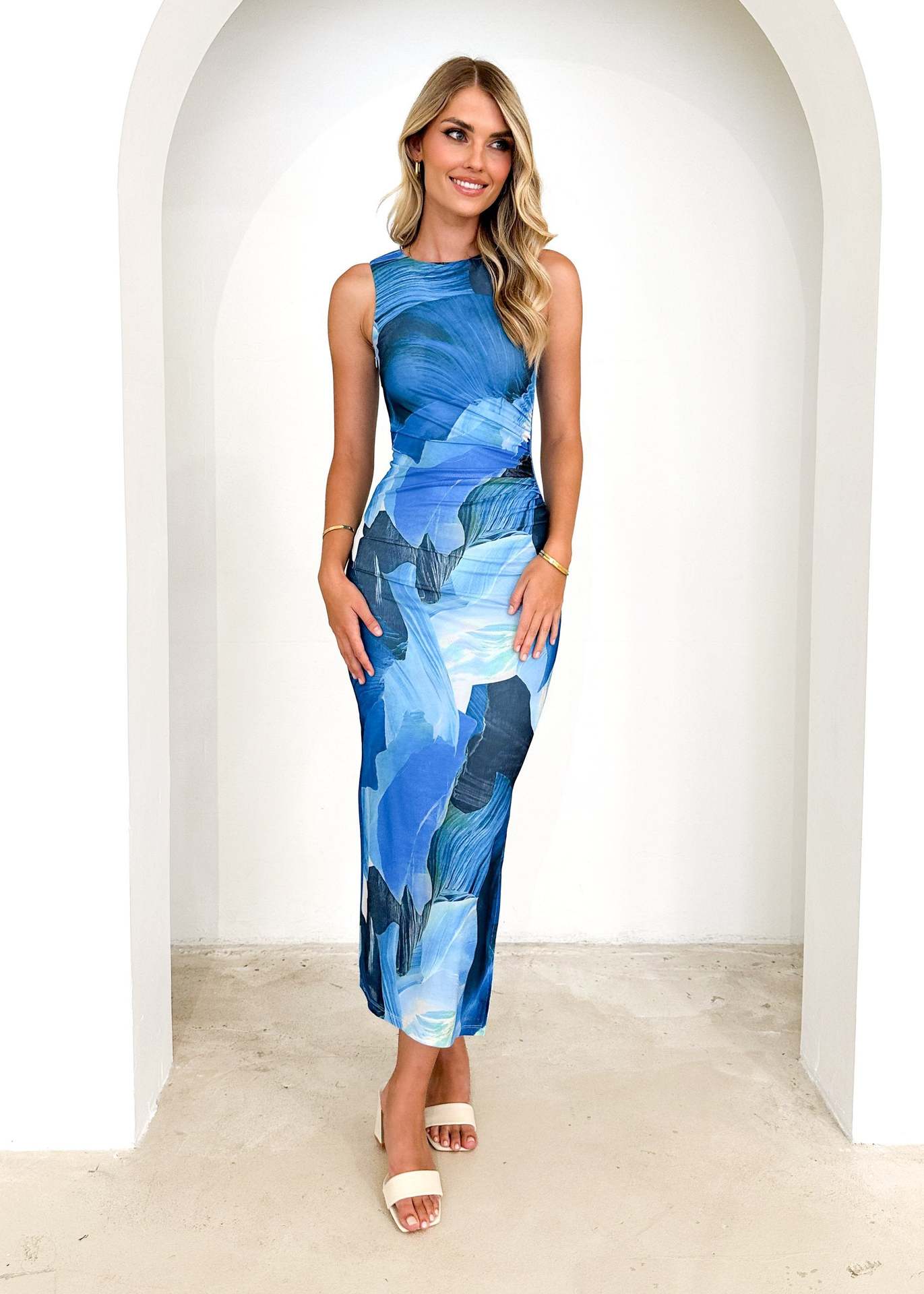 Women's Summer Sexy Print Slim-fitting Waist Slim Dress