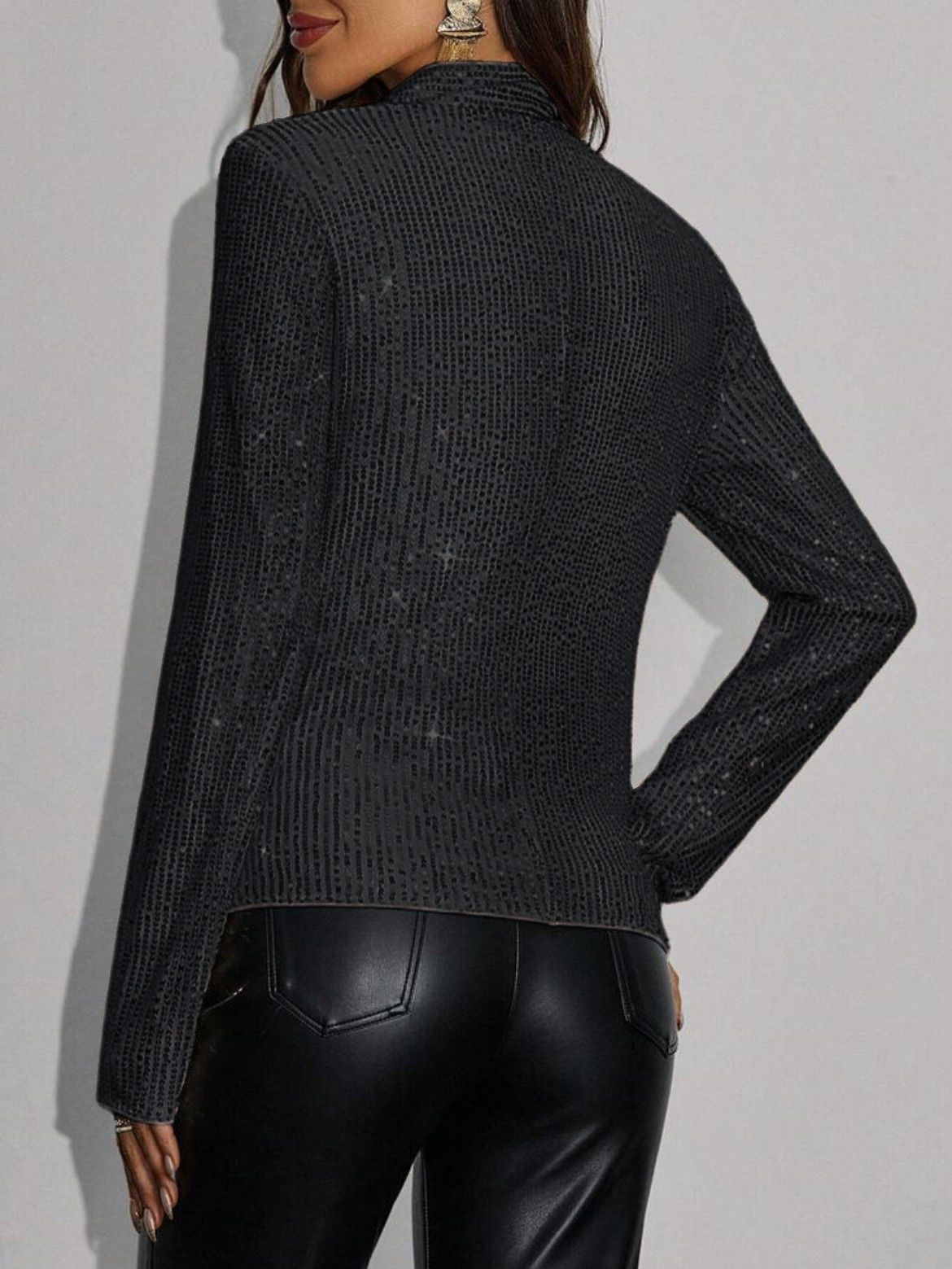 Short jacket casual versatile sequin coat