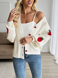 Cardigan Women's Strawberry Jacquard Knitted Sweater