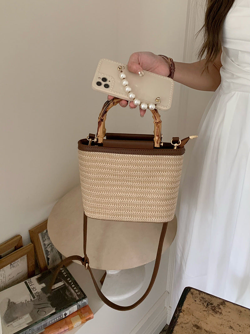 Women Messenger Bag Woven Small Bag Bucket Bag