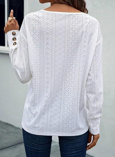 Women's Tops Dressy Casual V Neck Long Sleeve