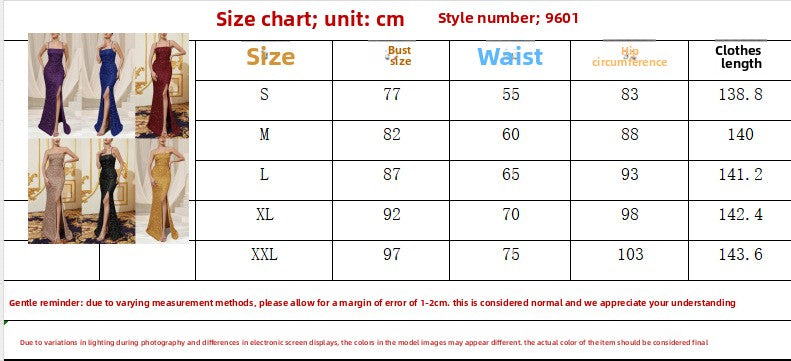 Sequin Slit Dress Slip Evening Dress