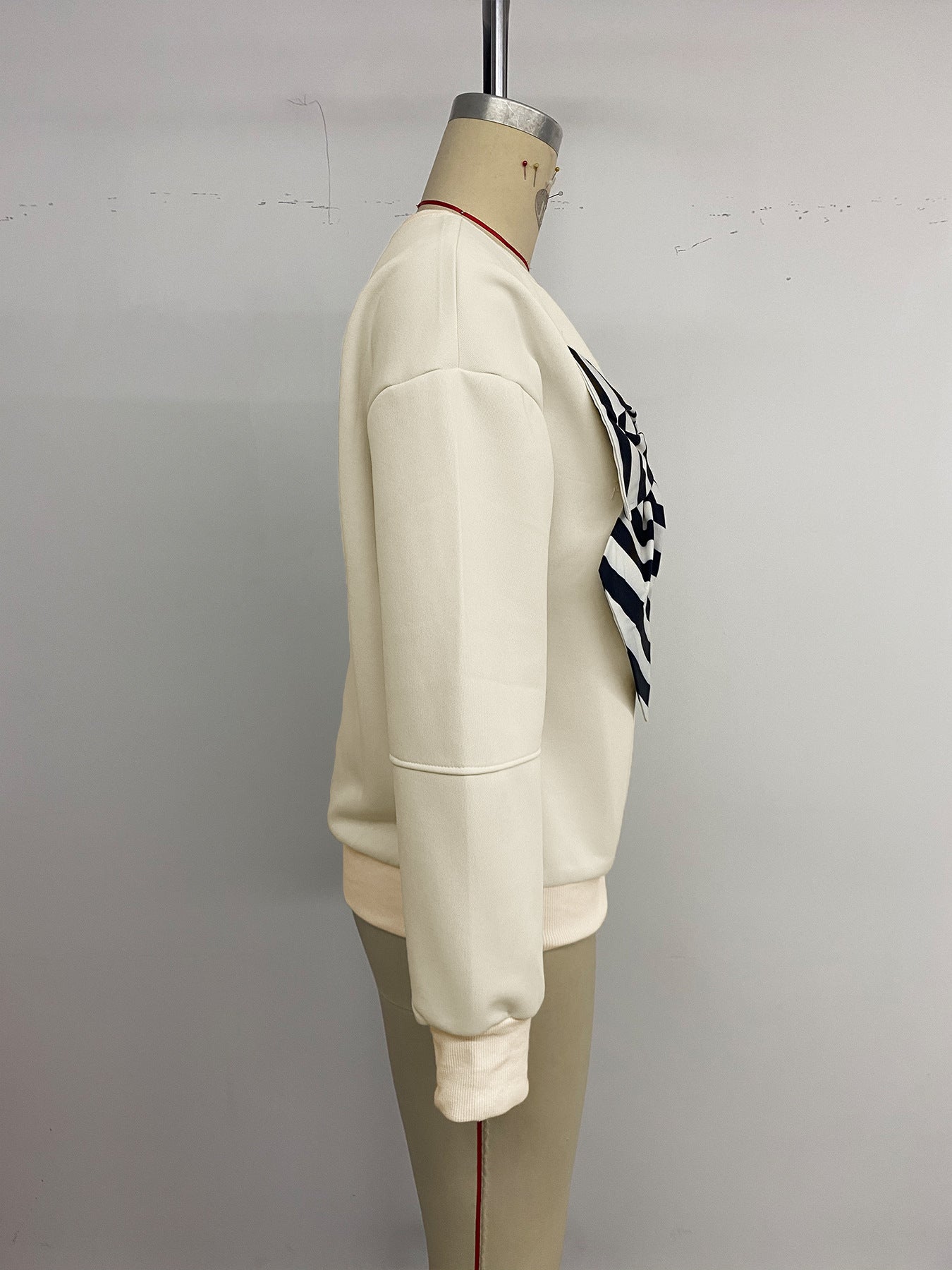 Casual Top Striped Bow Sweater Women