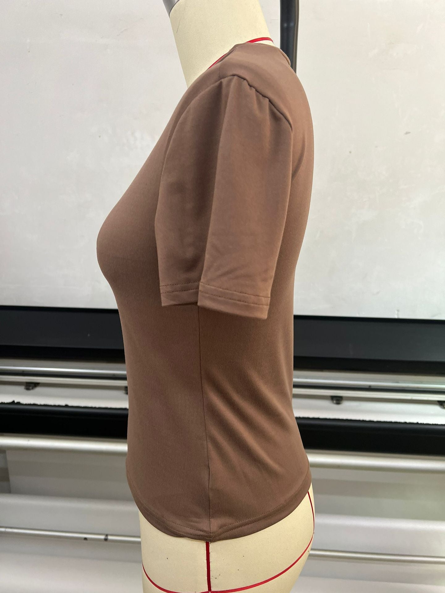 Women T-Shirt Slim-Fit Crew Neck Skinny Sexy Summer Top