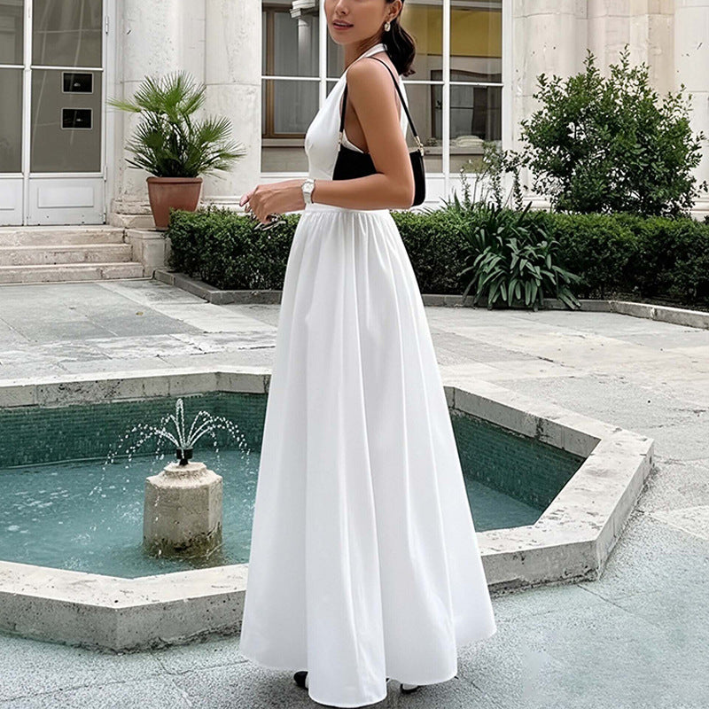 Women's Elegant Solid Color V-Neck Slim Fit Dress