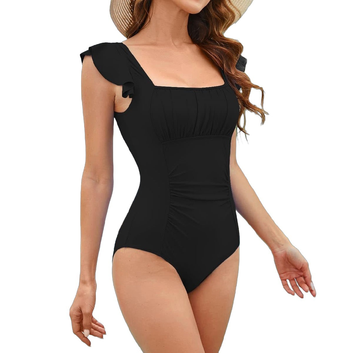 Swimsuit Sexy Removable Cup Ruffle One-Piece Swimsuit