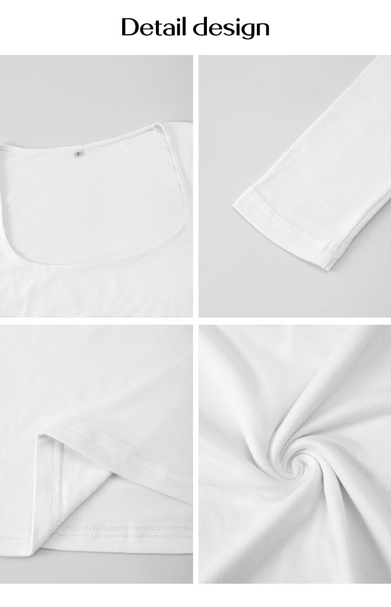 Women's Long-sleeved Slim-fit U-neck T-shirt Y2K