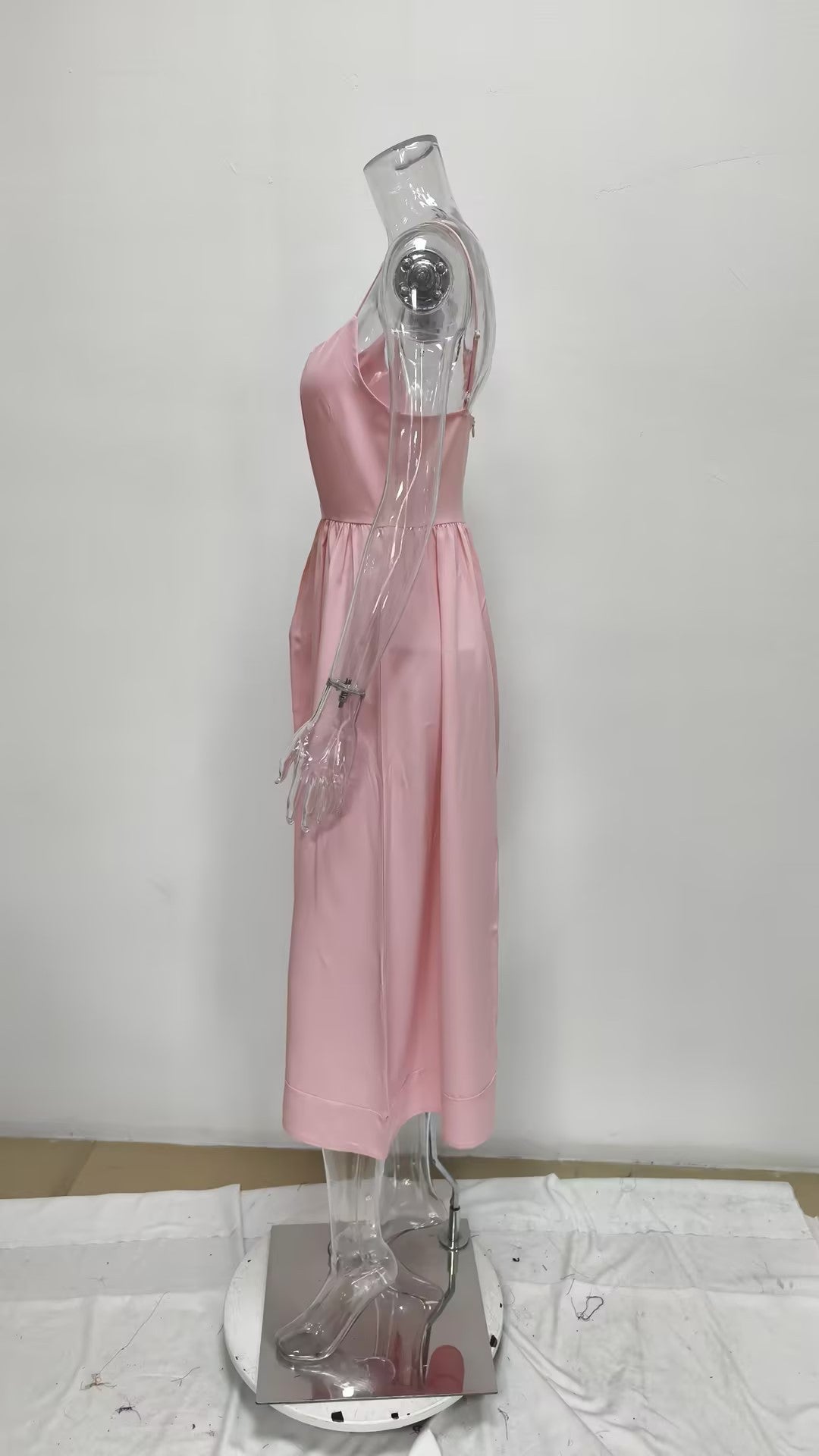 Women Casual Fashion Solid Color Waist Suspender Dress