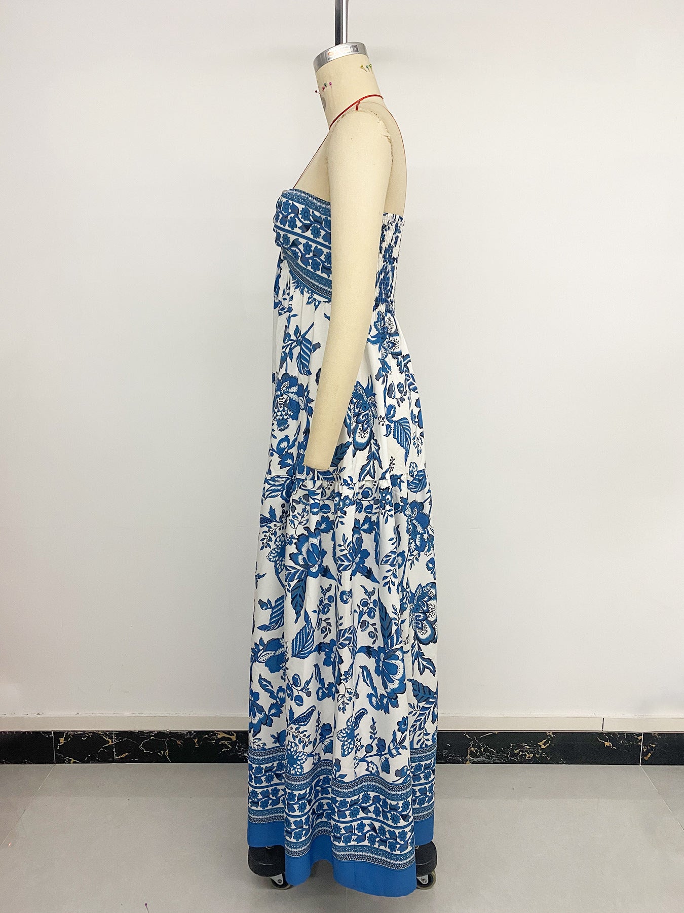 Women Tube Sleeveless Print Long Dress