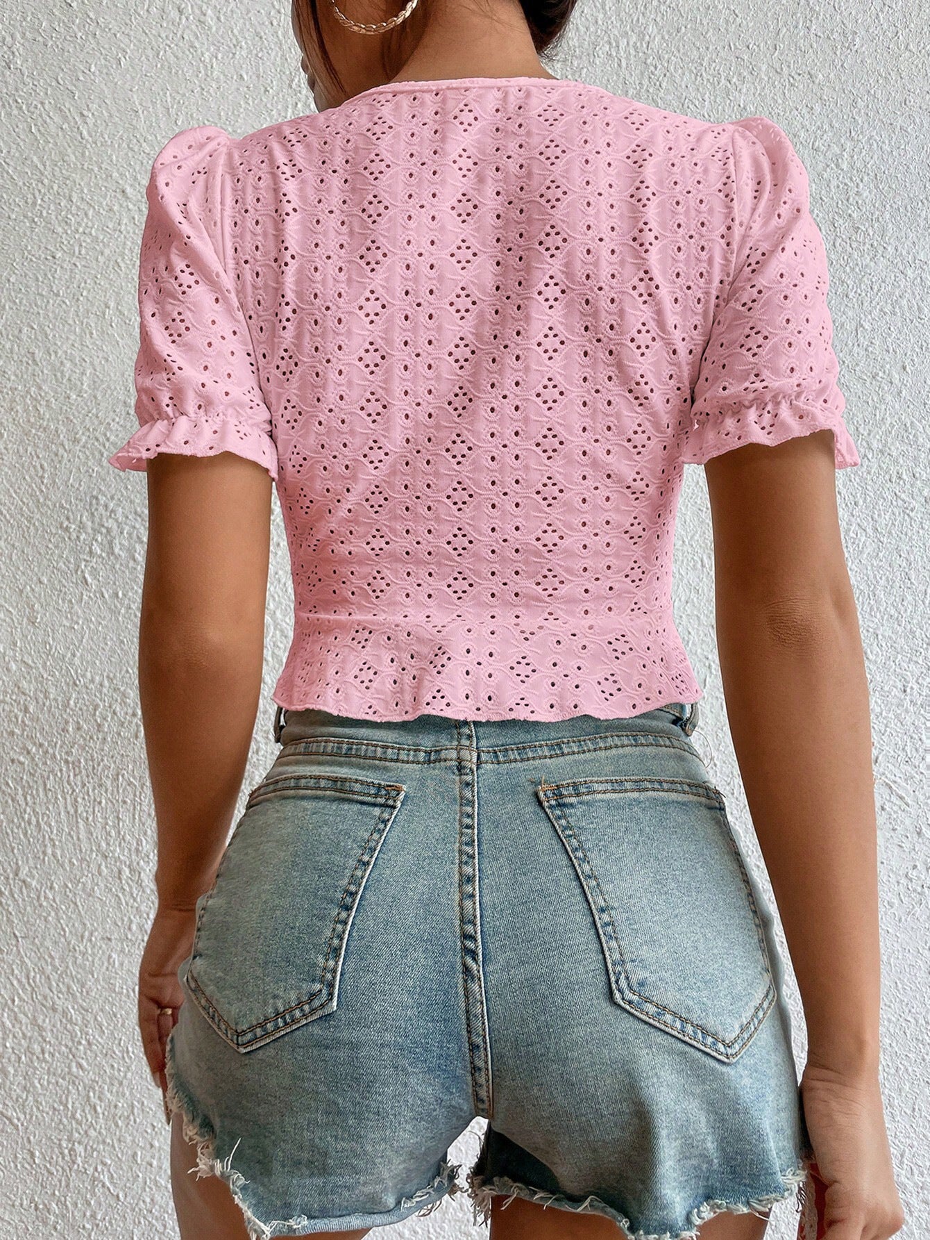 Women V-Neck T-Shirt Knitted Top