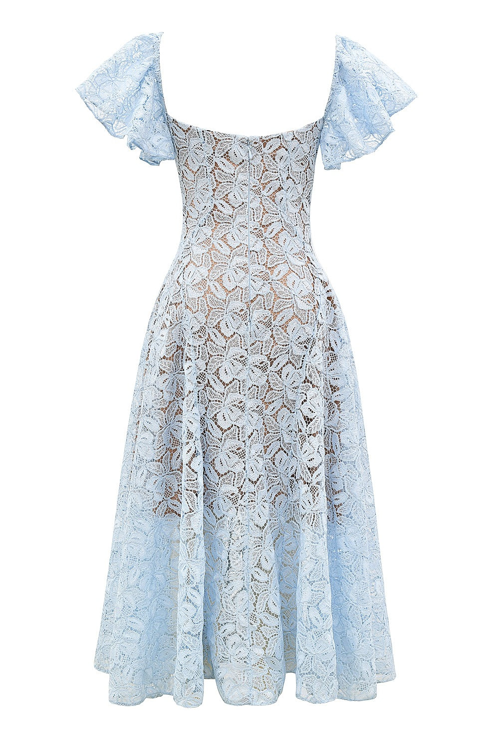 Women Lace High Waist Skinny V-Neck Sexy Short Sleeve Long Dress