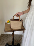 Women Messenger Bag Woven Small Bag Bucket Bag