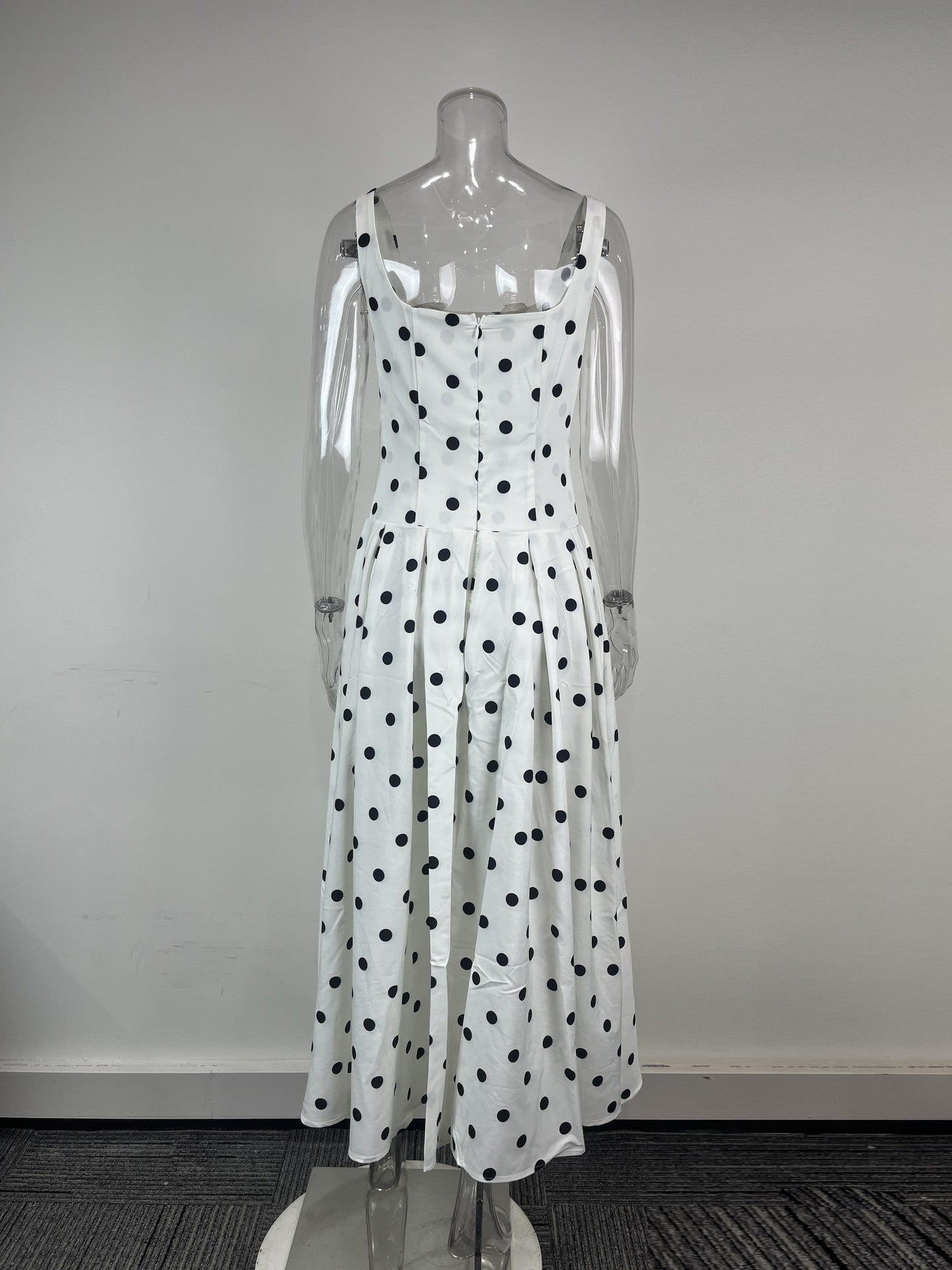 Women Sexy Loose Polka Dot Suspender Dress
