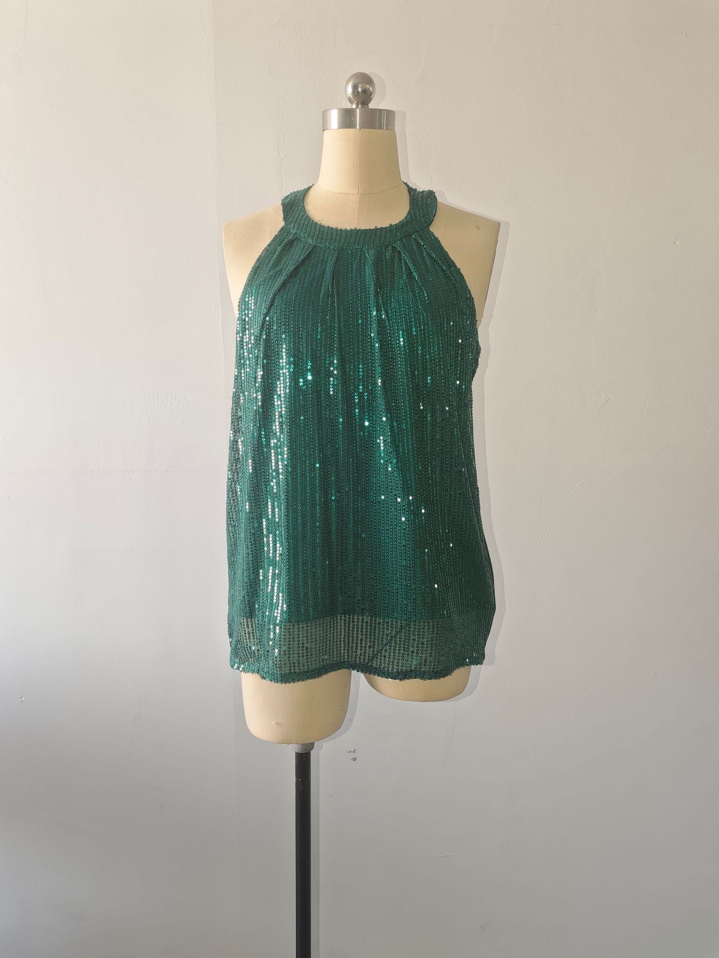 Neck Women's Bright Suspender Sequined Vest