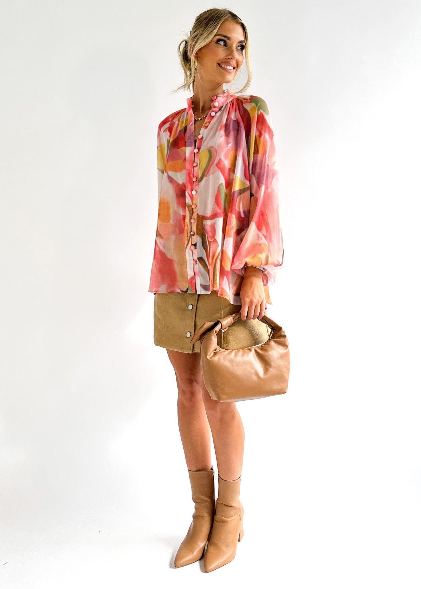 Women's Personality Printed Shirt Fashion V-Neck Women's Blouse