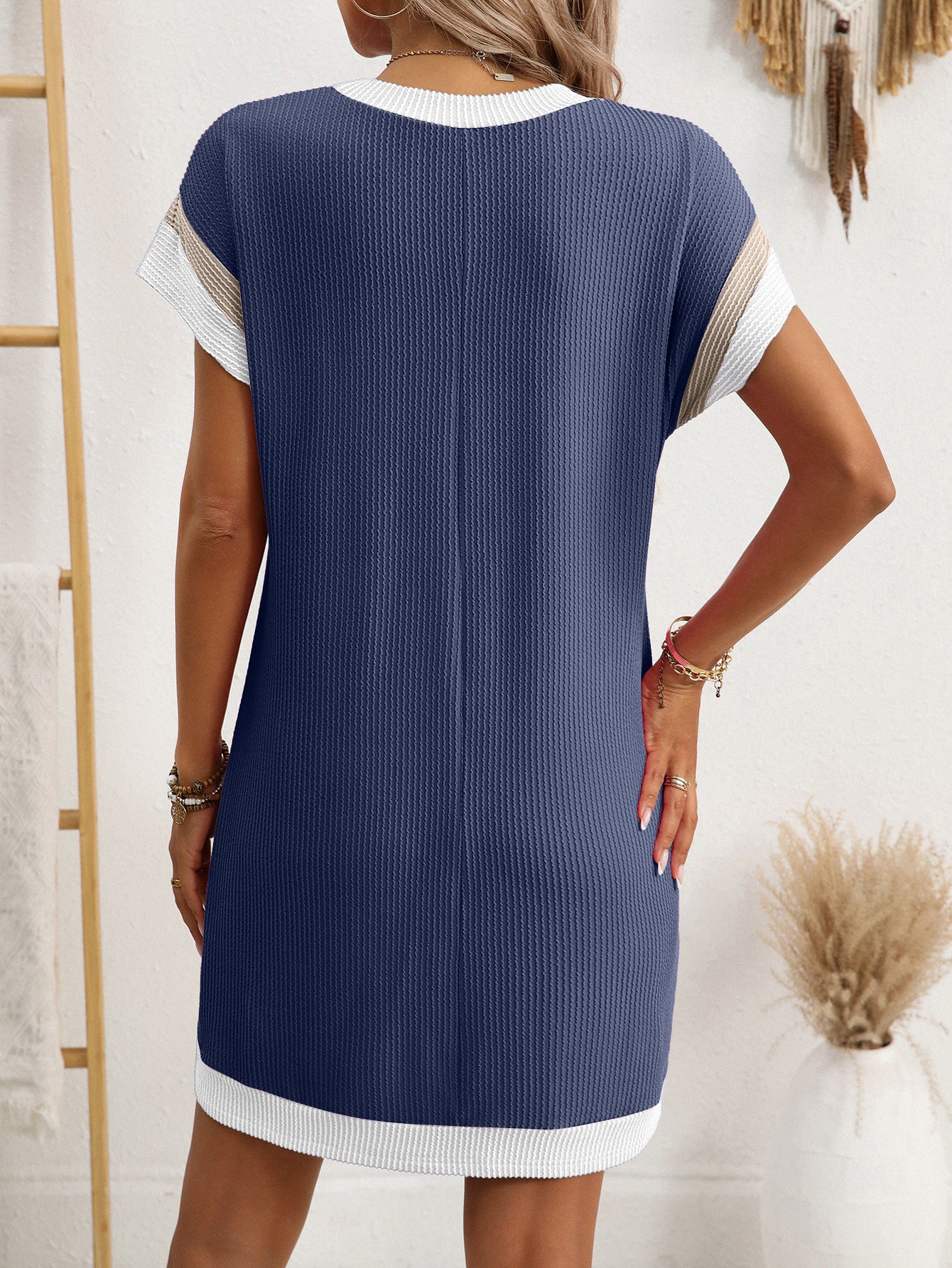 Summer Casual Short Sleeve Pocket Dress