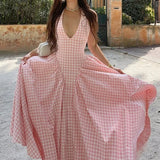 Women's Sweet Neck V-Neck Halter Suspender Dress