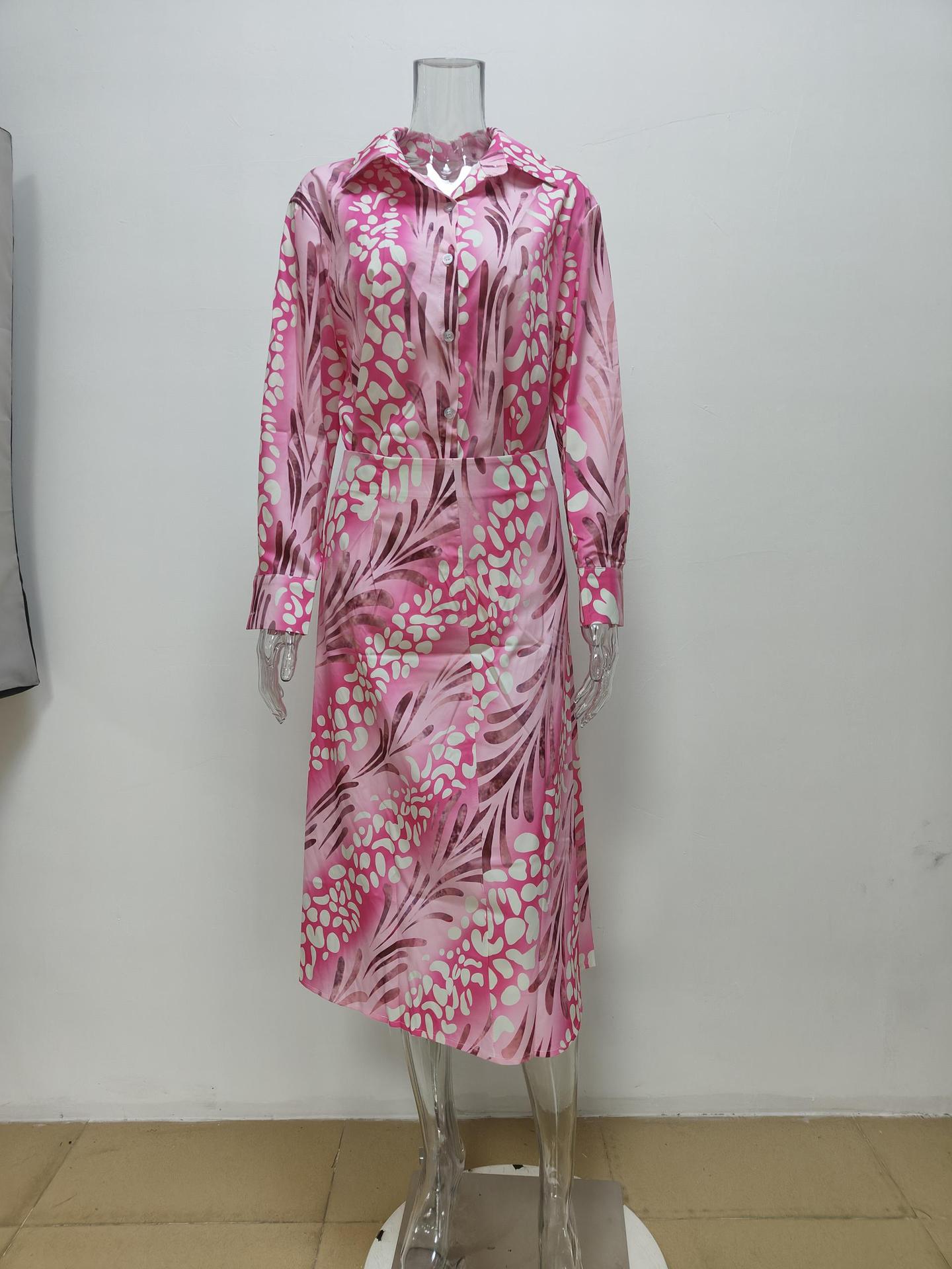 Women Sexy Elegant V-neck Print Slim Casual Dress