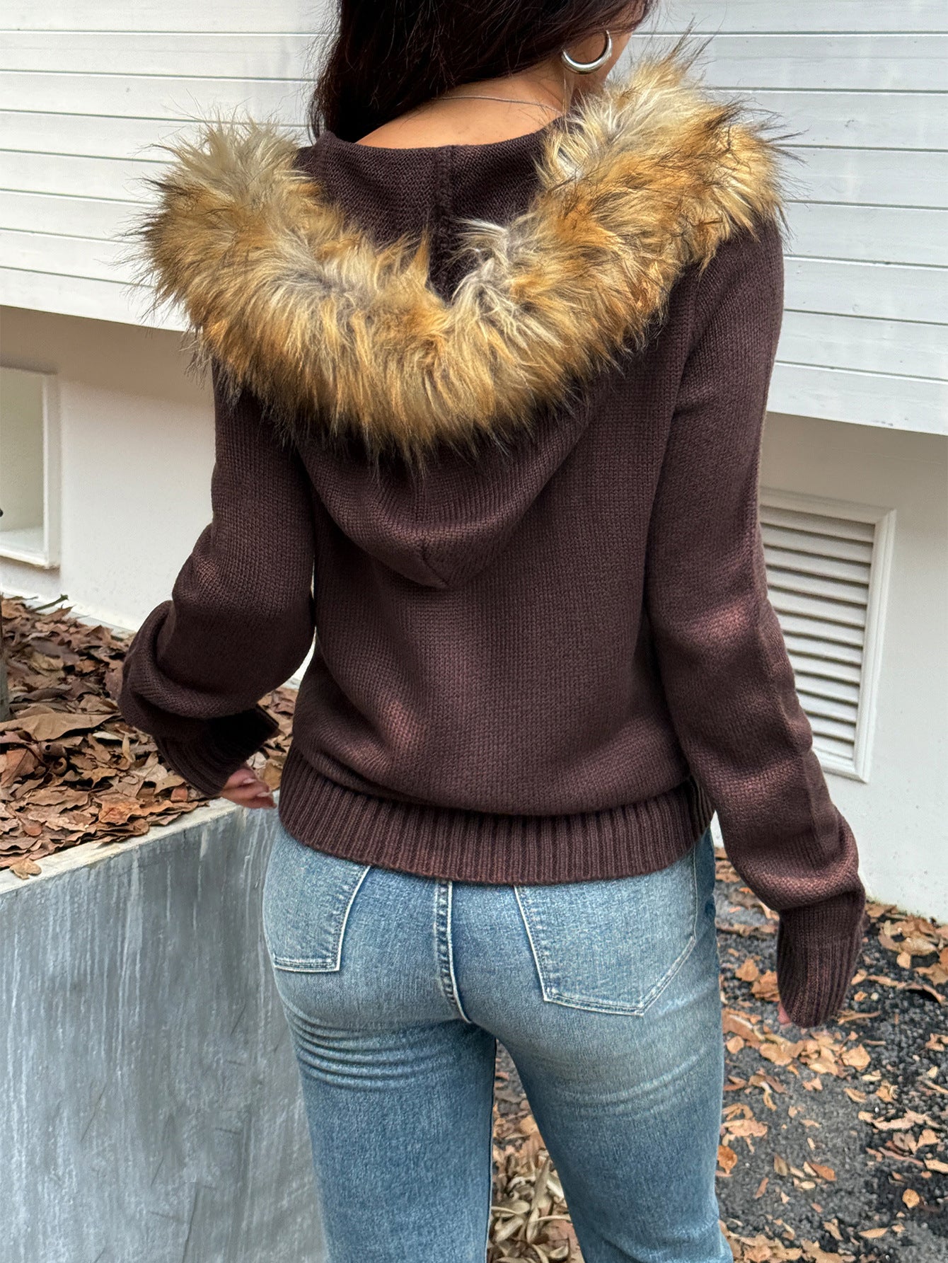 Women Casual Plush Long Sleeve Sweater Jacket Sweater