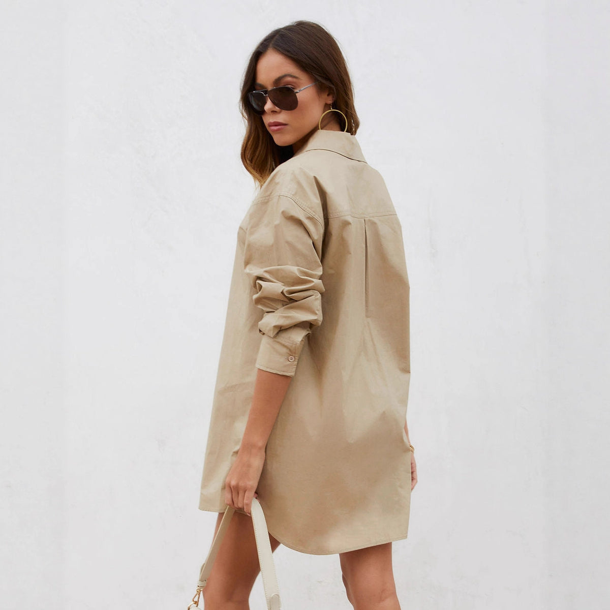 Women's Loose Lapel Single-breasted Medium and Long Blouse