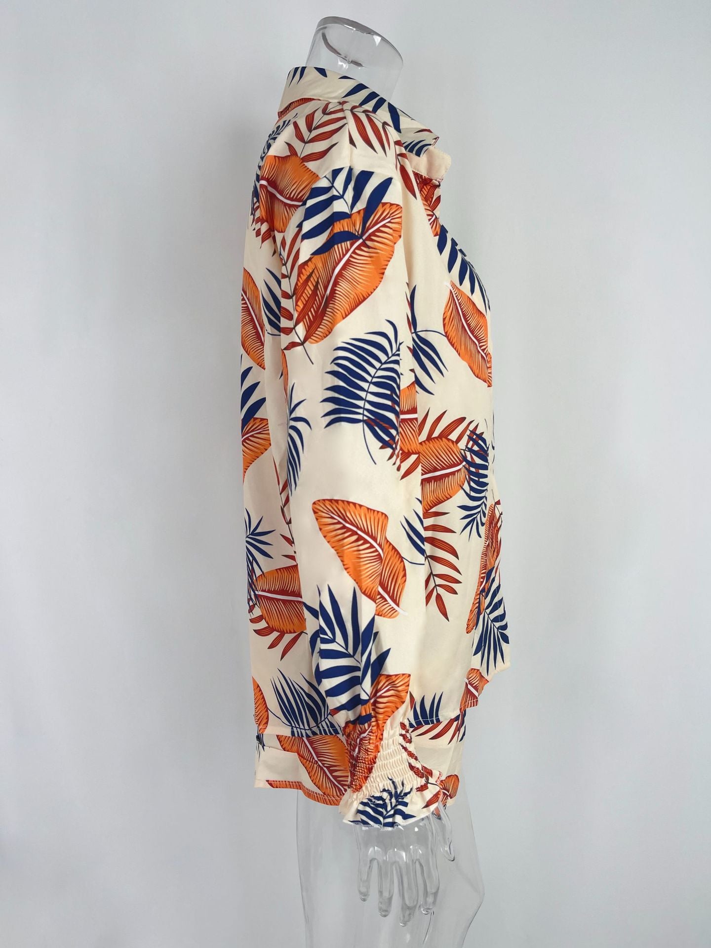 Women Sexy Beach Resort Style Print Shorts Three-piece Set
