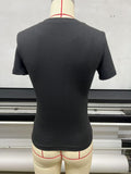 Women T-Shirt Slim-Fit Crew Neck Skinny Sexy Summer Top