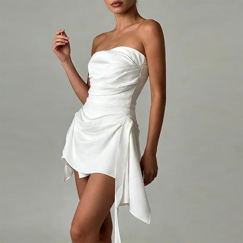 Women Fashion Sexy Tube Top Halter Dress